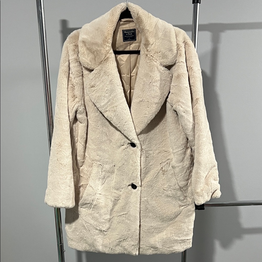 Abercrombie & Fitch Cream Teddy Jacket